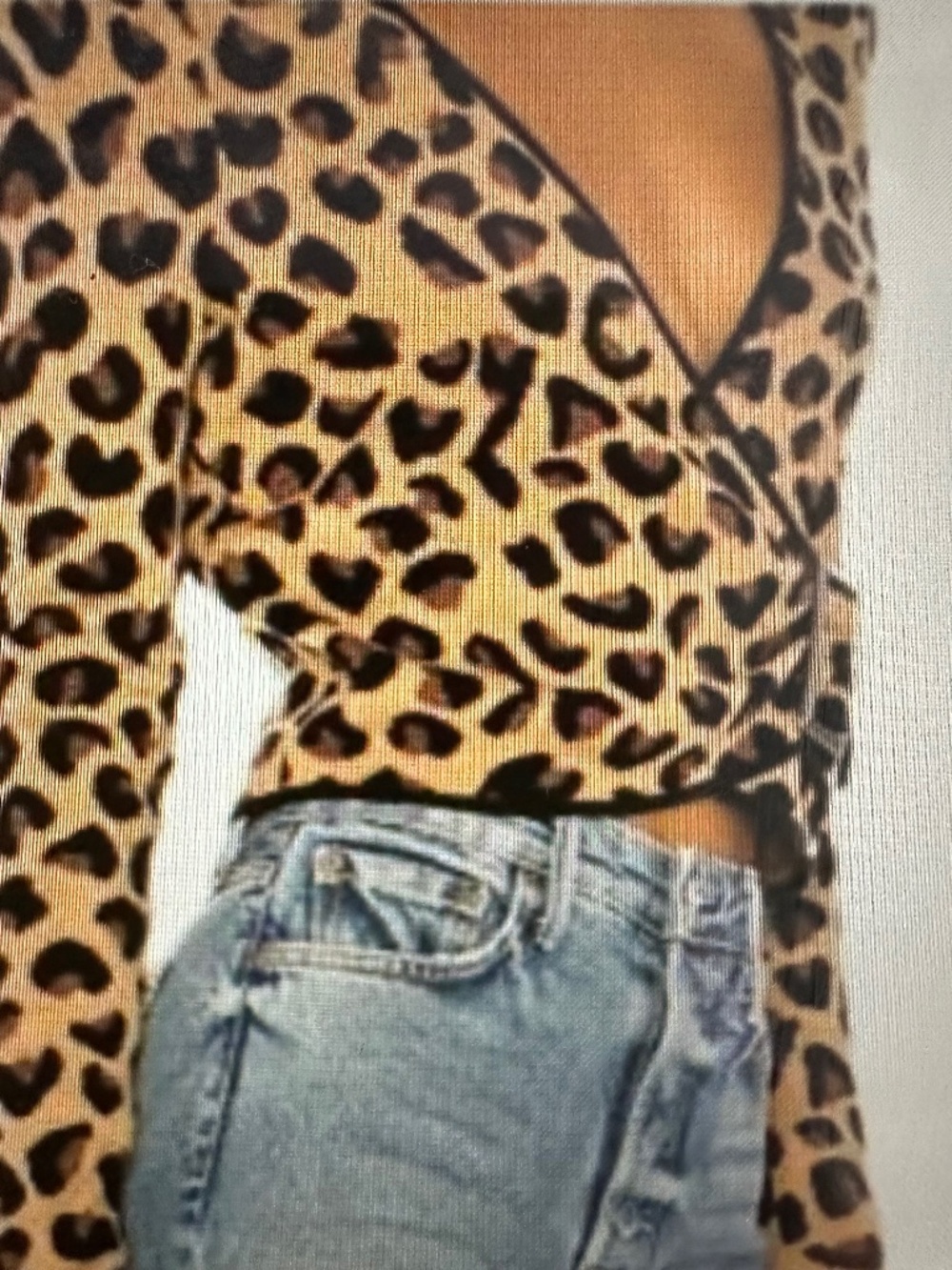 LPA Leopard mock wrap sweater top.small